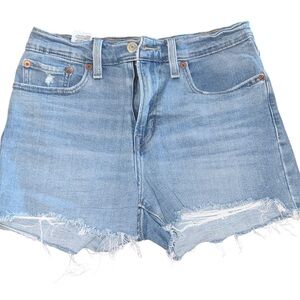 Levi’s Women’s High Rise Denim Cutoff Shorts Size 27 Light Wash Raw Hem